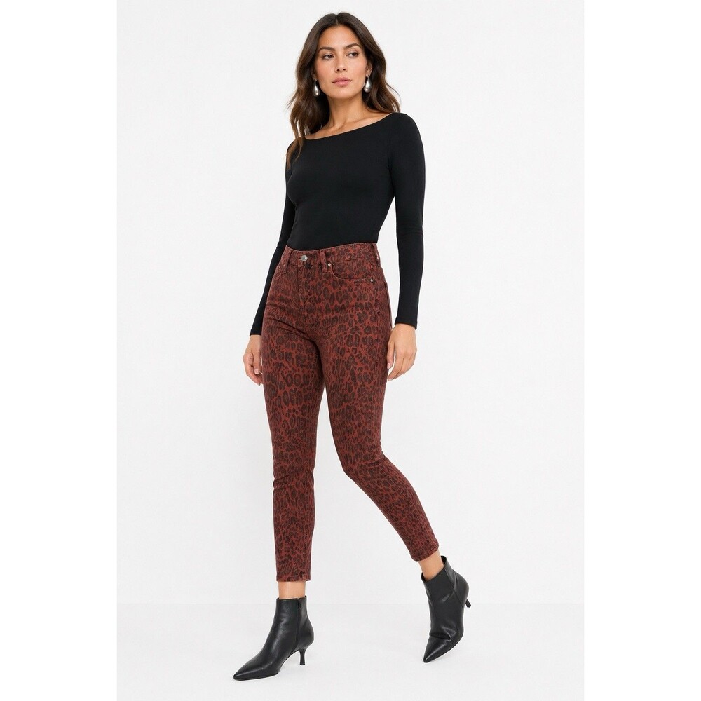 Joe’s Jeans The Charlie Twisted Leopard Sequoia High Rise Skinny Size 30￼
